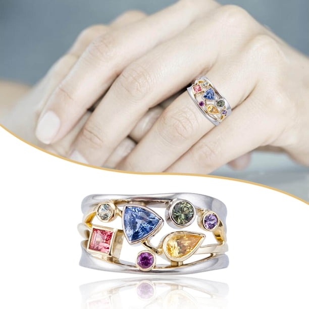 Anillos para mujer, regalos para mujer, hermosa joyería de boda con flores para mujer, talla 6-10, hermosa joyería, anillo de boda.