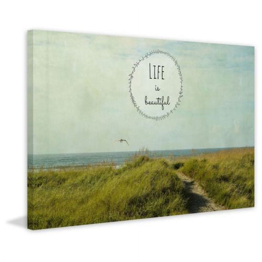 "Life Is Beautiful 2 Text" Painting Print on Wrapped Canvas