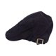 thumbnail image 4 of Gorra Plana Algodón Negro Bloques Cómodos Luz del Sol Bordado Exquisito Elegante Gorra de Vendedor de Periódicos para Hombres, 4 of 8