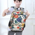 thumbnail image 6 of FORMRS Unisex School Backpack 17" Student Travel Bag with Laptop Compartment, Red Japanese Floral Pattern, 6 of 7
