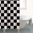 thumbnail image 4 of Black and White Checkered Pattern Shower Curtain 84"x72" ,Bathroom Decorative Shower Curtains Set with 12 Hooks,Modern Waterproof Washable Shower Curtain, 4 of 6