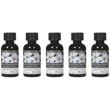 Hosley Set of 5, 55 ml Sweet Pea Jasmine Fragrance Warming Oils