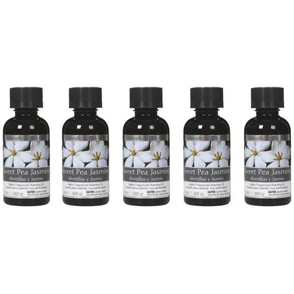 Hosley Set of 5, 55 ml Sweet Pea Jasmine Fragrance Warming Oils