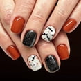 thumbnail image 3 of Tryvkinvive 24PCS Halloween Spooky Short Square Press On Nails Bat Skull Pattern Glitter False Nails Reusable Fake Nails for Halloween Party, 3 of 10