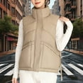 thumbnail image 2 of HAiming Women's Quilted Vest Sleeveless Sand Collar Zip up Jacket Winter Warm Coat Outerwear with Pockets, 2 of 6