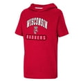 thumbnail image 2 of Youth Colosseum Heather Red Wisconsin Badgers Varsity Hooded T-Shirt, 2 of 3