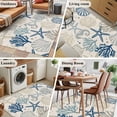 thumbnail image 5 of Blue Beige Coastal Area Rug 4x6 FT,Non Slip Kids Room Carpet,Summer Beach Starfish Coral Nautical Rustic Washable Soft Floor Carpet Throw Rug for Dorm Kitchen Study Room Home Office Bedside, 5 of 9
