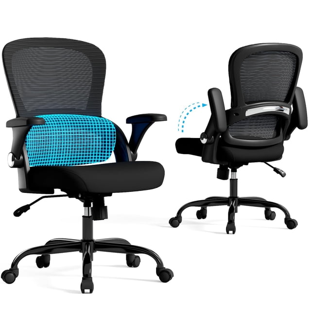Silla de oficina TRALT ergonómica con respaldo de 150 kg, color negro
