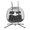 Dark Gray, variant on 2 Persons Egg Chair With Stand Indoor Outdoor Swing Chair Patio Wicker Hanging Egg Chair Hanging Basket Chair With Stand For Bedroom Living Room Balcony,Light Blue