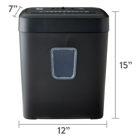 Pen Gear 6-Sheet Cross-Cut Paper/Credit Card Shredder with 3.7 Gallon Bin, Black, Home & Office Use