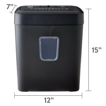 PEN+GEAR 6-SHEET CROSS-CUT PAPER/CREDIT CARD SHREDDER WITH 3.7 GALLON BIN, BLACK, HOME & OFFICE USE