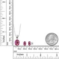 thumbnail image 2 of 925 Sterling Silver Pink Mystic Topaz and Fancy Brown Zirconia Pendant and Earrings Jewelry Set for Women (7.13 Cttw, Gemstone Birthstone, Oval 11X9MM and 8X6MM with 18 inch Silver Chain), 2 of 3