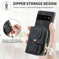 thumbnail image 6 of for Google Pixel 6 Pro Wallet Case, Crossbody Phone Purse with Card Holder for Women, Zipper PU Leather Carrying Cover Gift with Shoulder Strap Kickstand Anti-drop for Google Pixel 6 Pro - Black, 6 of 10