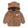 thumbnail image 3 of Lauty Toddler Jackets For Girls Jacket Baby Boy Fleece Jacket Girl Winer Clothes Coat Toddler Boy's Clothing Sweater Brown 18-24 Months, 3 of 3