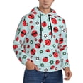 thumbnail image 2 of Honeii Ladybugs And Flowers 1 Pattern Mens Hoodies Men's Loose Sleeve Sweatshirt,Pullover Hooded Sweatshirt for Men,Essentials Hoodie-4X-Large, 2 of 7