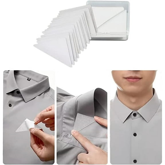 Scheam 50Pcs Collar Stays for Polo Shirts, No Curl Collar Polo Shirt Collar Stays, Polo Shirt Collar Fixed Great for Any Shirt with Collar,White