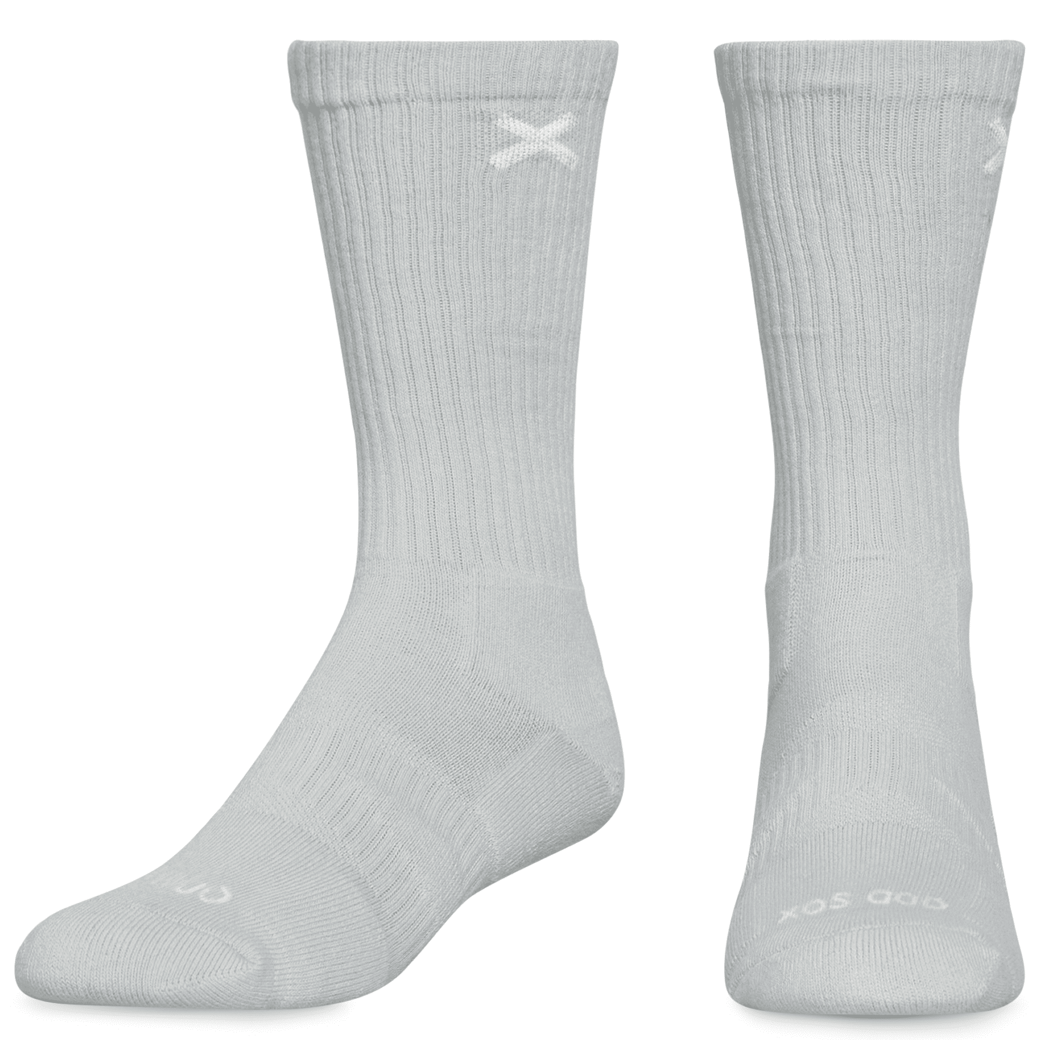 ODD SOX – Basix Tonal Ash Gray Crew Socks – Large – Soft Cotton Blend Athletic Everyday Socks for