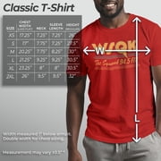 Netflix Mens Stranger Things Retro Radio The Squawk WSQK 94.5 FM Stripes T Shirt