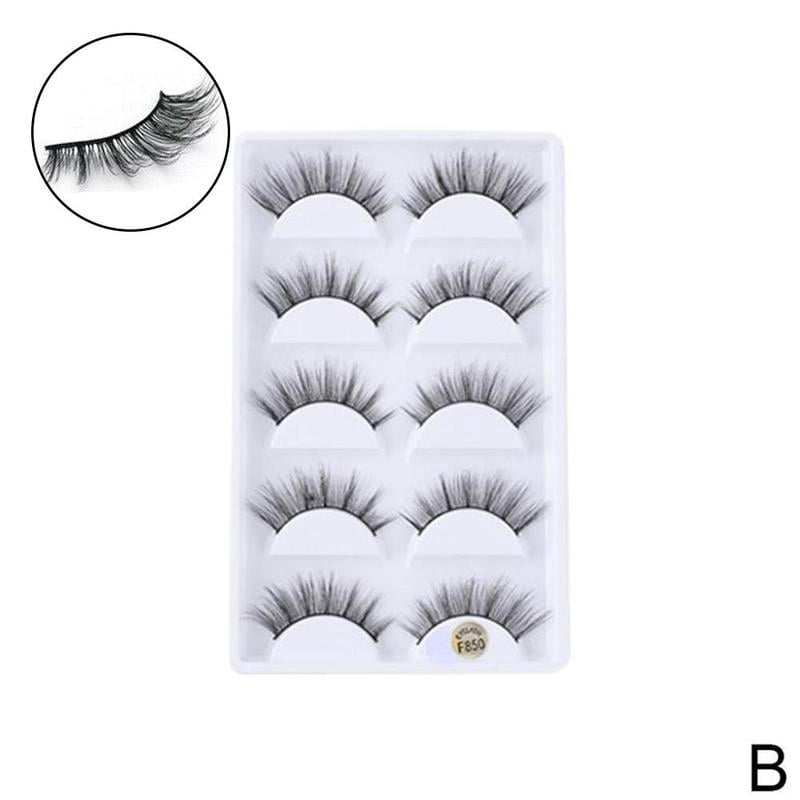 3d False Eyelashes Wispy Long Thick Soft Lashes 5 Pairs Natural Make Up