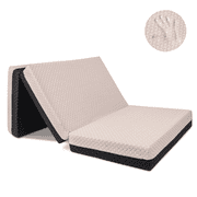 Milliard Dual Sided Premium Tri Folding Mattress, Memory Foam with Waterproof Washable Cover, Cot (75" x 31" x 6")