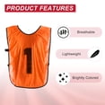thumbnail image 5 of Uxcell Soccer Training Vest, Team Sports Pinnies Reversible Numbered Soccer Practice Pennies Large Orange, 5 of 7
