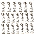 thumbnail image 1 of 20pcs Alloy 2 Shape Pendants with Lobster Clasp DIY Arabic Numeral Dangle Charms Jewelry Making Accessory for Earrings, 1 of 9