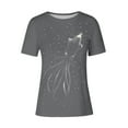 thumbnail image 4 of Womens Print Shirts Tee Summer Short Sleeve Shirts Crew Neck Tunic Tops Ocean Animal Pattern Tee Shirts Dressy Cute Tunic Blouses Going Out Clothing, 4 of 4