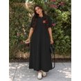 thumbnail image 3 of Merokeety Womens Summer Crewneck Maxi Dress, RedLeaf XL, 3 of 5
