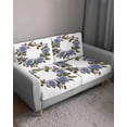 thumbnail image 3 of Retro Flower Sofa Couch Cushion Covers Washable, Removable Stretchable Sectional Couch Covers, Blue Rose Floral Farmhouse Leaf Modern Slipcovers for L & T Shape Sofa Furniture Protector S Size 1 pc, 3 of 7