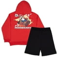 thumbnail image 5 of Nintendo Super Mario Bros. Zip-Up Hoodie and Shorts 2-Piece Set - Mario Kart Graphic Sweatshirt and Shorts Bundle for Kids (Size 8-12), 5 of 14