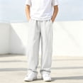 thumbnail image 4 of Jessboyy Sweatpants for Boys Loose Fit Straight Leg Open Bottom Sweatpant with Pockets Elastic Waist Casual Fall Winter Boy Pants White,12-13 Years, 4 of 9