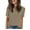 03-Brown, variant on Tops for Women Trendy Ladies Tops Patterns Lightweight Short Sleeve Womens Blouses Dressy Casual Cyan Size S