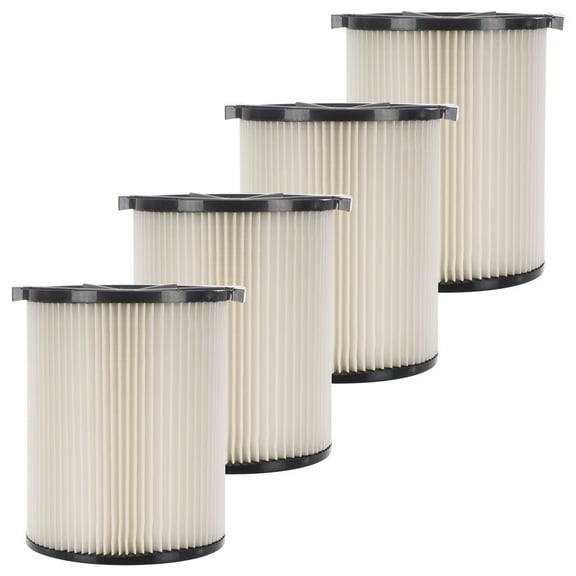 4 Pack 1-Layer Cartridge Filter Replacement Parts # 72947 Compatible with RIDGID VF4000, 5-20 Gal & 6-9 Gal Husky Wet Dry Vacuums, Washable & Reusable