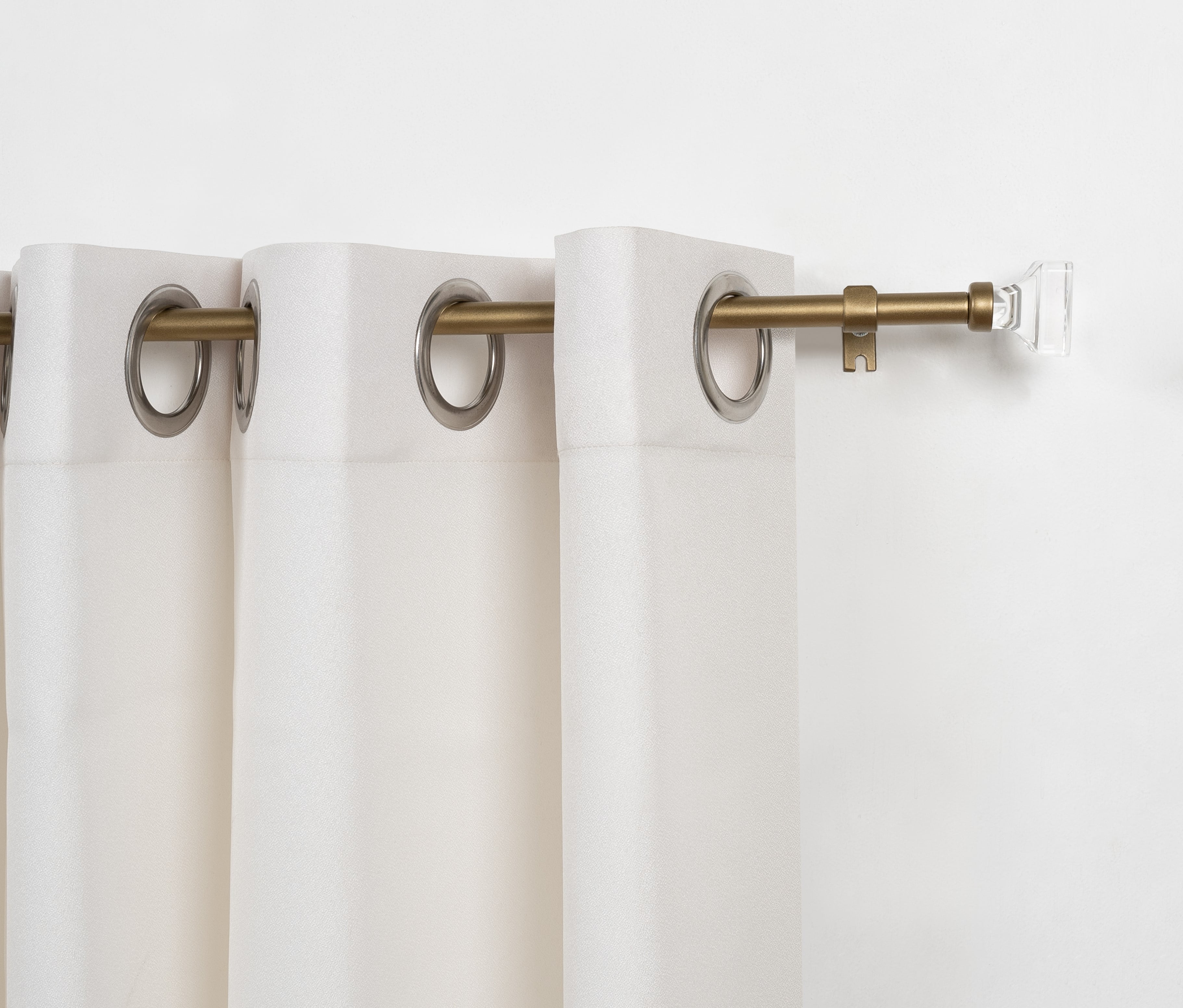 Mainstays 1/2 in Adjustable Curtain Rod with Acrylic Square Finials, 48-84 in, Gold