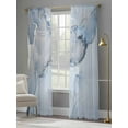 thumbnail image 4 of Marble Blue Sheer Curtains 96 Inch Length 2 Panels Set for Living Room/Bedroom, Modern Abstract Ink Painting Luxury Semi Curtain Sheers Drapes Rod Pocket Curtains Window Treatment Set 52''x96''x2, 4 of 7