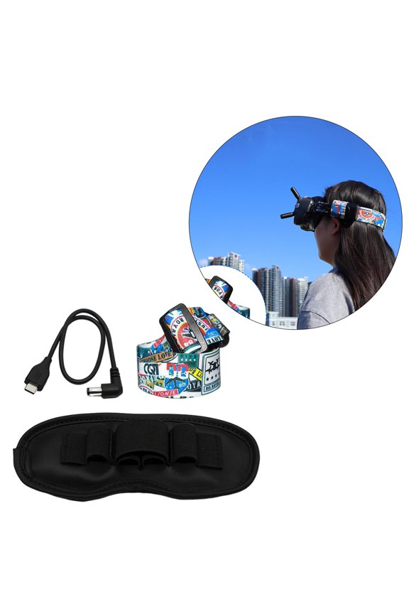 Adjustable Head Strap for Goggles V2 Headband Removable Video Goggles Upgrade Accessories Protective Pad set,