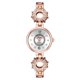 thumbnail image 1 of Reloj de pulsera analógico de cuarzo con esfera redonda y correa de aleación para mujer (oro rosa y blanco), 1 of 4