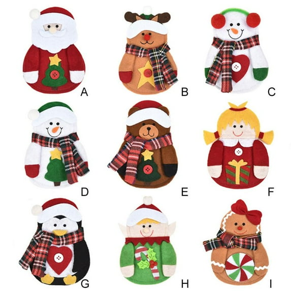 (9 Styles)Knife And Fork Sets, Santa Tableware Sets, Cartoon Dolls, Table Decoration Items, Gingerbread Man Models gingerbread Man,Christmas Decorations