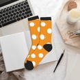 thumbnail image 6 of Bingfone Compression Socks for Women and Men Long Socks for Running Athletic Cycling Nurse- Orange And White Polka Dot, 6 of 7