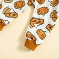 thumbnail image 6 of Virmaxy 0-4T Toddler Sweatshirt Set Boys Girls Thanksgiving Pumpkin Printed Top Long Sleeve Pullover Sweatshirt Sweatpants Fashion Casual Two Piece Set Brown 3T, 6 of 9