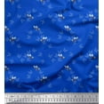 thumbnail image 1 of Soimoi Blue Moss Georgette Fabric Berries & Butterfly Fabric Prints By Yard 42 Inch Wide, 1 of 3