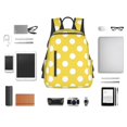 thumbnail image 4 of Fuzoiu Yellow And White Polka Dot Print Lightweight Daypack,Weekender Bag for Men and Women, Travel Backpack with Padded Straps for School, Travel & Work, 4 of 7