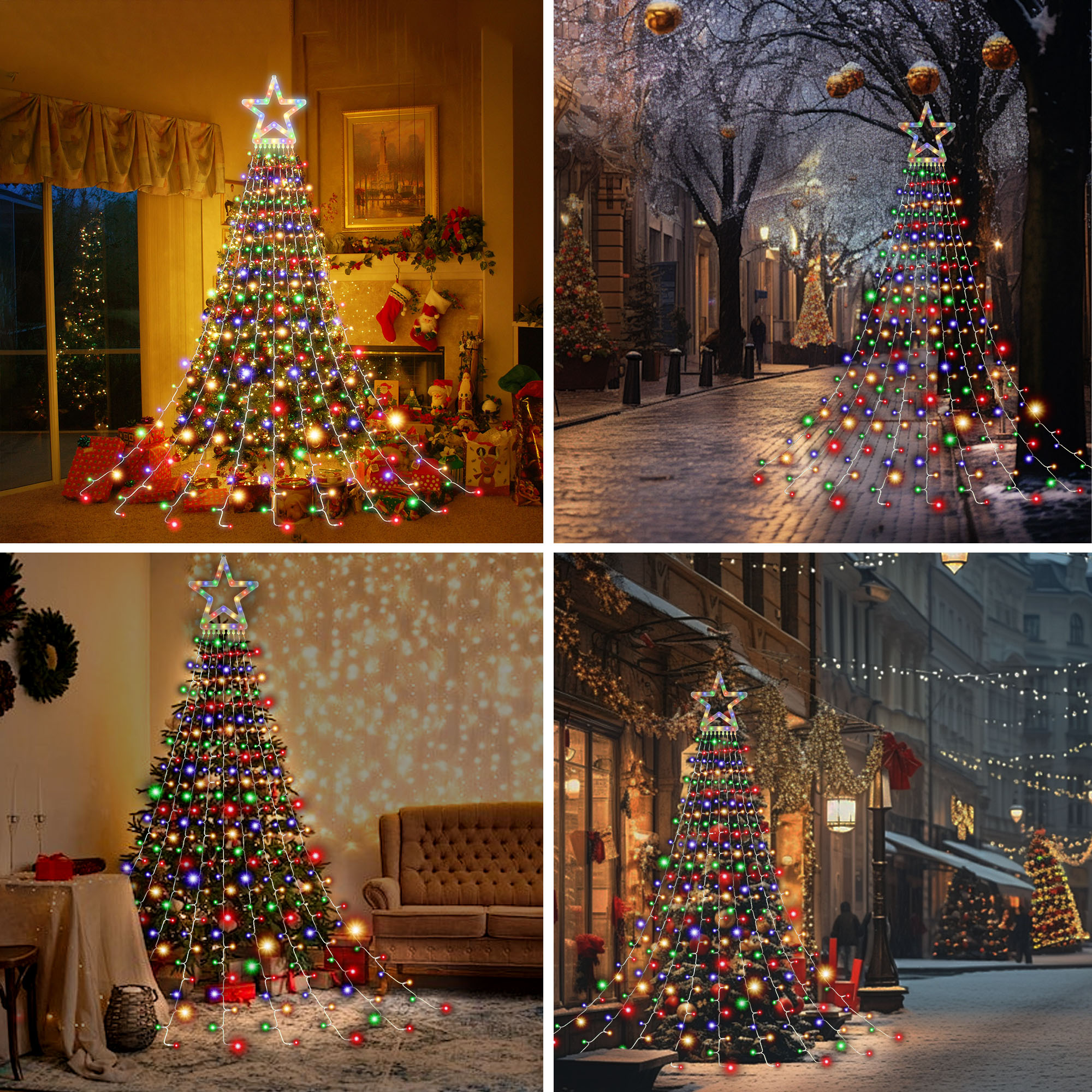 Daybetter Christmas Waterfall Star Lights, 317 LED Multicolor Outdoor photo 4