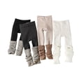 thumbnail image 4 of KAUOD Toddler Girls Thermal Leggings Fleece Thick Winter Tights Kids Stretchy Soft School Dance Casual Leggings Bottom, 4 of 8