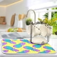 thumbnail image 5 of Pineapple Purple Dish Drying Mat Summer Tropical Fruit Dry Pad Bottle Dryer Rack Kitchen Decor absorbent Easy Clean Drainer Mats for Kitchen Counter Sinks 16"x18", 5 of 6