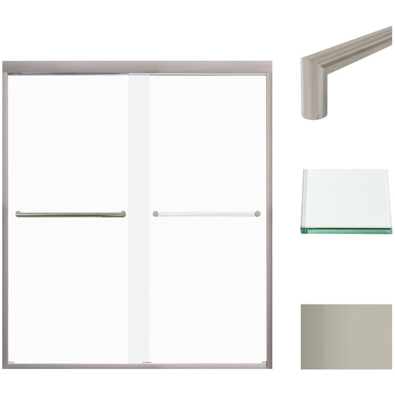Transolid Fbpt607008f-T 70" High X 59" Wide Bypass Frameless Shower Door - Brushed