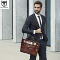 thumbnail image 4 of BULLCAPTAIN Leather Briefcase For Men, Large Capacity Multi-functional Handbag For Men Business First Class Leather Computer Bag Casual One-shoulder Messenger Bag Business Trip Office Satchel, Gifts F, 4 of 4
