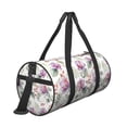 thumbnail image 3 of Xecao Orchids Flowers print Round Travel Duffel Bag is a foldable gym bag with an inner pocket, perfect for travel sports, 3 of 8