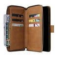 thumbnail image 2 of Dteck Case Compatible with Samsung Galaxy A15 5G,Magnetic Leather Wallet Case with 9 Card Slots Stand RFID Blocking Premium Zipper Protective Flip Leather Phone Cover with Wrist Strap,Brown, 2 of 5