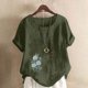 thumbnail image 3 of Túnica de Manga Corta Tops para las Mujeres Océano Pescado Impreso Blusa, Ropa Casual Ver Botón Arriba Camiseta, 3 of 4